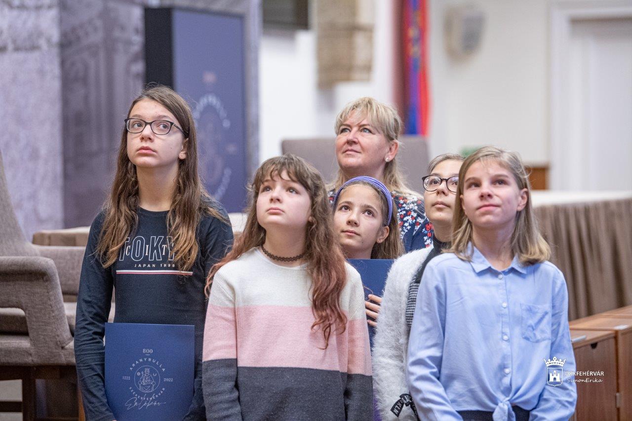 Széna téri iskolások fogadása a Városházán