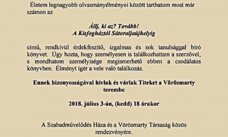 „Állj, ki az? Tovább! A Kisfogháztól Sátoraljaújhelyig” - Kis Lajos István kötetének bemutatója