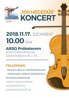 100 hegedűs - koncert szombaton, a zeneiskola növendékeivel