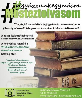 #Mosteztolvasom - új pályázatot hirdet a Gárdonyi Géza Művelődési Ház és Könyvtár