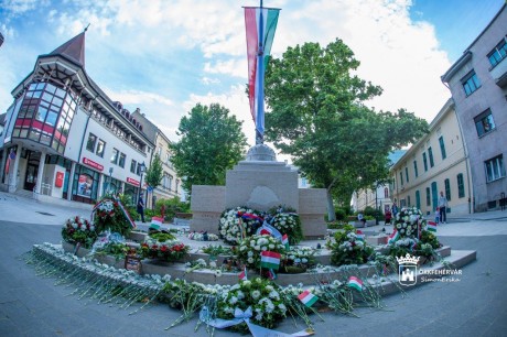 Fehérvár országgyűlési képviselője koszorúval emlékezett az Országzászlónál