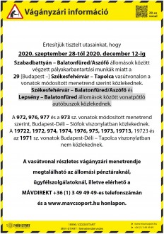 Szeptember 28-tól pályakarbantartás miatt változik a Balaton északi partjára a vonatközlekedés