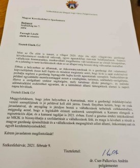 Az Iparkamara is segítse a bajba került vállalkozásokat