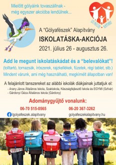 Iskolatáska-akció - csütörtökig fogadják a felajánlásokat