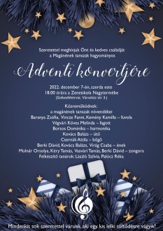 Adventi koncert a Zeneiskolában december 7-én 18 órától