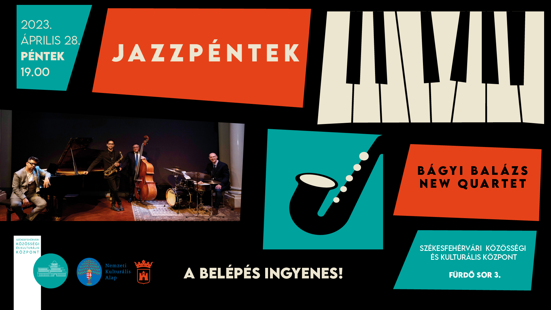 A Bágyi Balázs New Quartet ad koncertet április 28-án