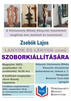 Lányok és lények – szoborkiállítás a Vörösmarty Mihály Könyvtárban