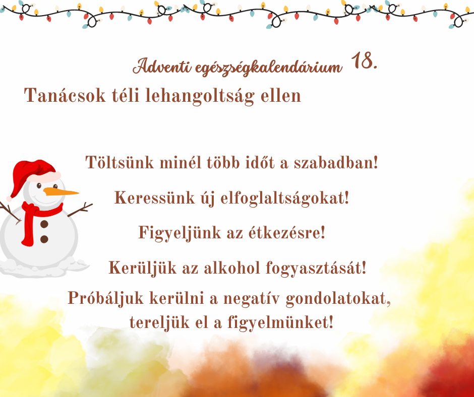 Szemléletformáló adventi naptár a Székesfehérvári Egészségfejlesztési Iroda oldalán