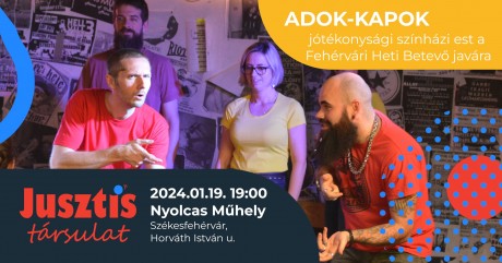 Adok-kapok – jótékonysági színházi est a Nyolcas Műhelyben