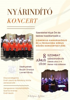 Nyárindító koncertre hív a Comenius Kamarakórus és a Primavera Kórus