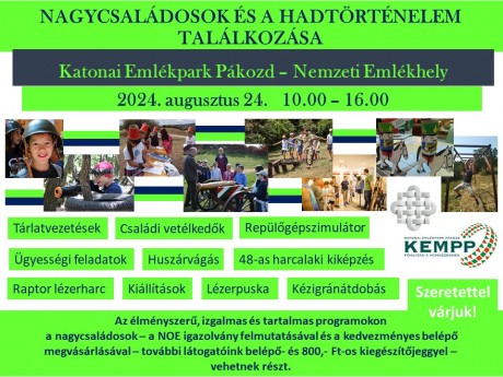 Nagycsaládosok napja a pákozdi Katonai Emlékparkban augusztus 24-én