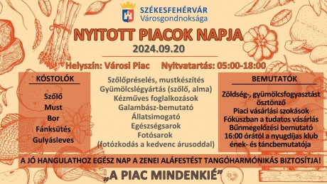 Ezek lesznek a Nyitott Piacok Napjának programjai Fehérváron