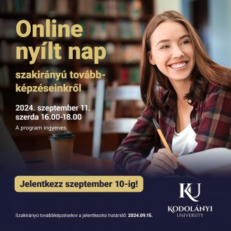 Online nyílt nap lesz a Kodolányi János Egyetemen a szakirányú továbbképzésekről