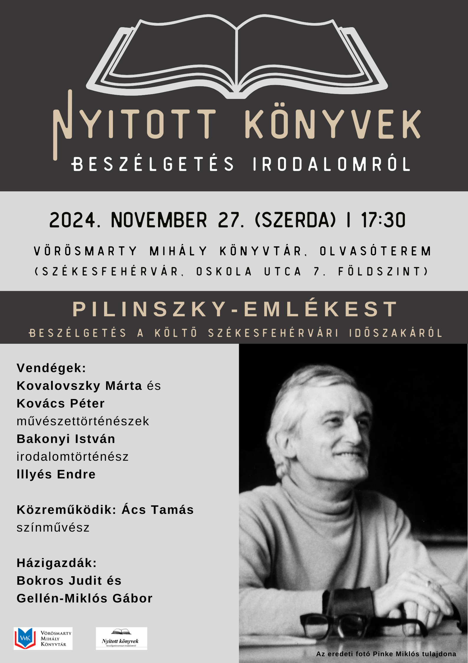 Nyitott könyvek - Pilinszky-est a könyvtár olvasótermében