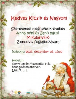 Mikulás toppan a zeneoviba december 6-án pénteken