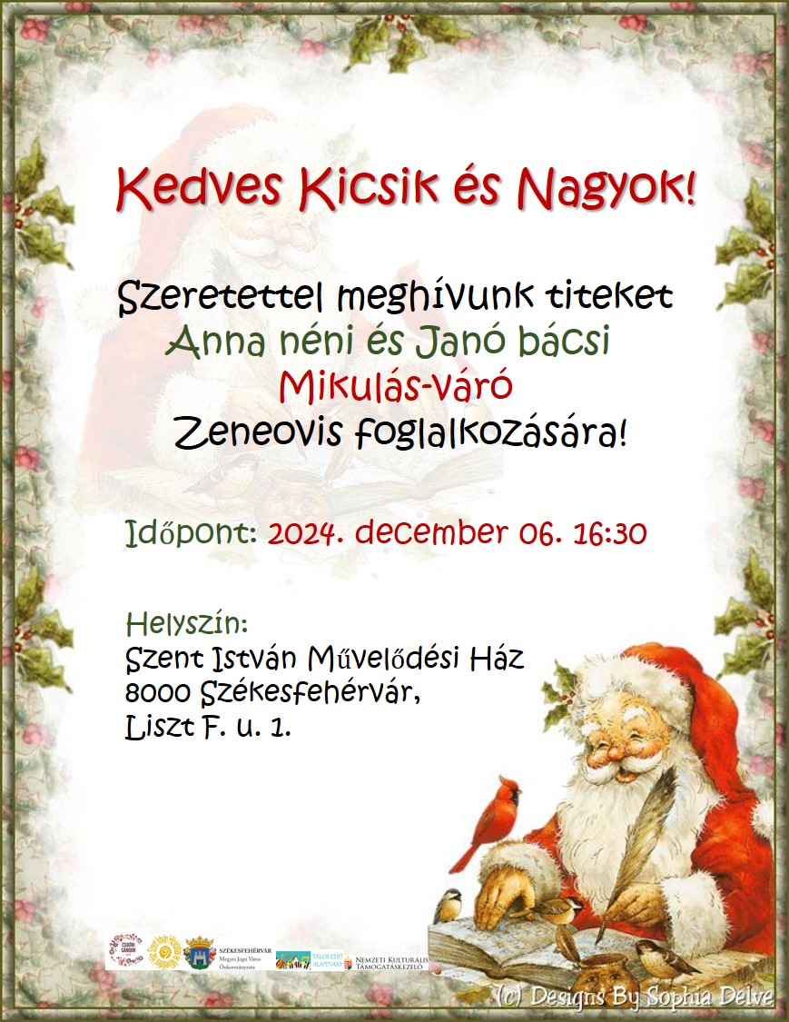 Mikulás toppan a zeneoviba december 6-án pénteken